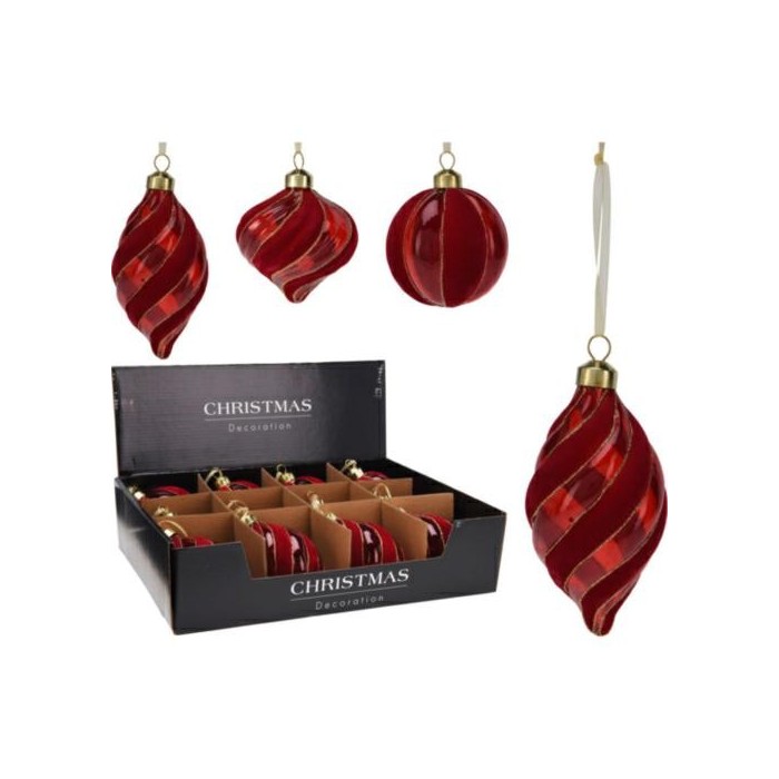 PENDENTE VETRO 812CM ROSSO 3ASS